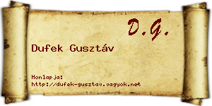 Dufek Gusztáv névjegykártya