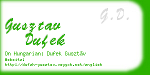 gusztav dufek business card