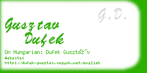 gusztav dufek business card